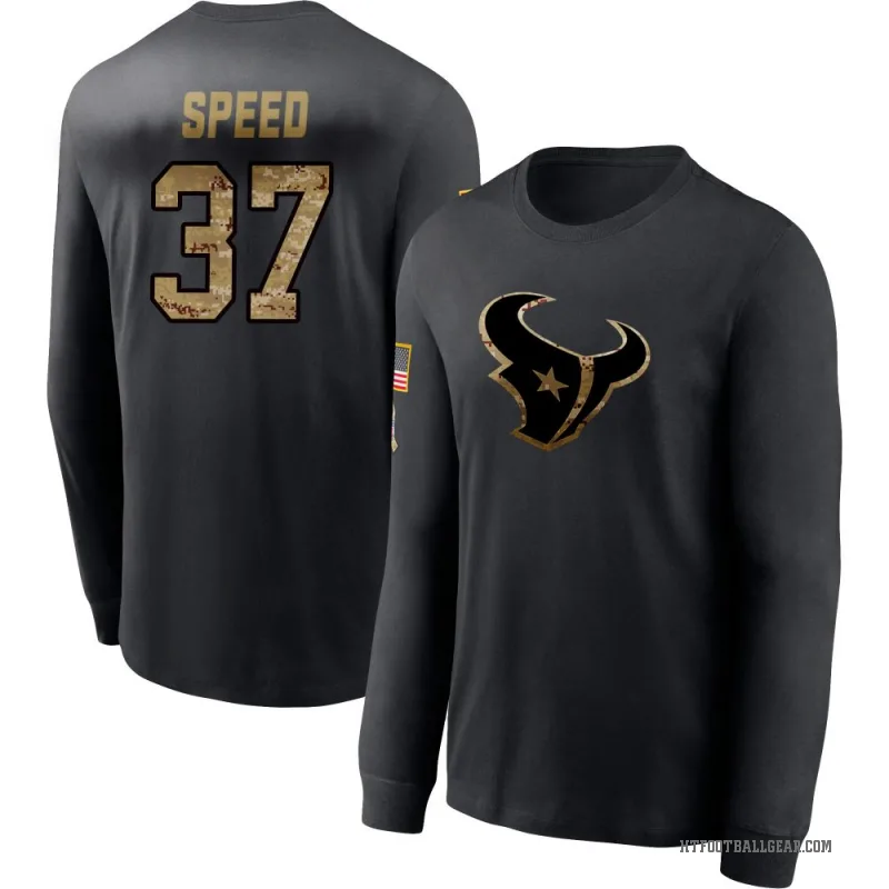 Ameer Speed Men's Black Houston Texans 2020 Salute To Service Sideline Performance Long Sleeve T-Shirt
