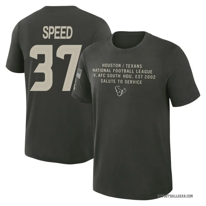 Ameer Speed Men's Green Houston Texans Dark/ 2025 Salute to Service Sideline Slub T-Shirt