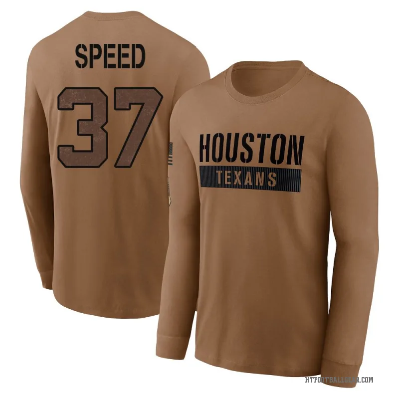 Ameer Speed Youth Brown Houston Texans 2023 Salute To Service Long Sleeve T-Shirt