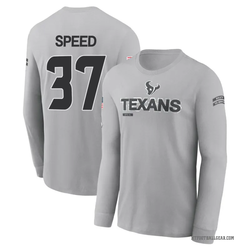 Ameer Speed Youth Gray Houston Texans 2024 Salute to Service Long Sleeve T-Shirt