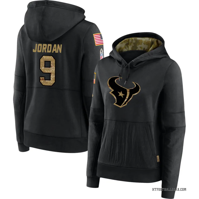 Brevin Jordan Women's Black Houston Texans 2020 Salute to Service Sideline Performance Pullover Hoodie