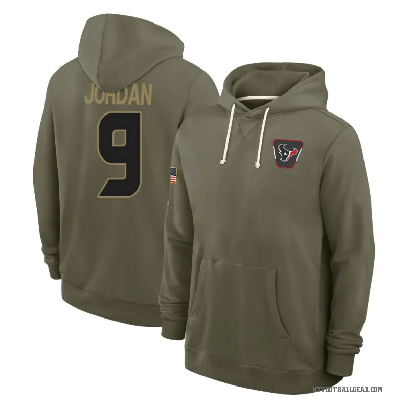 Brevin Jordan Youth Olive Houston Texans 2025 Salute to Service Hoodie