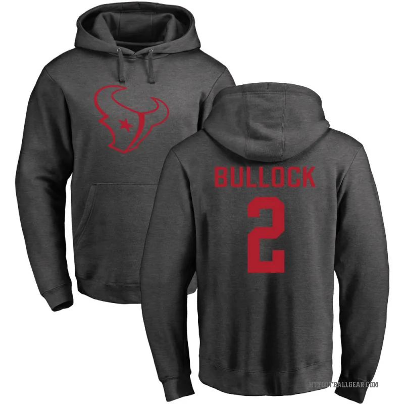 Calen Bullock Men's Houston Texans Pro Line by Branded Ash One Color Pullover Hoodie