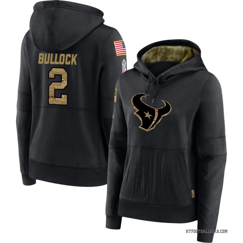 Calen Bullock Women's Black Houston Texans 2020 Salute to Service Sideline Performance Pullover Hoodie