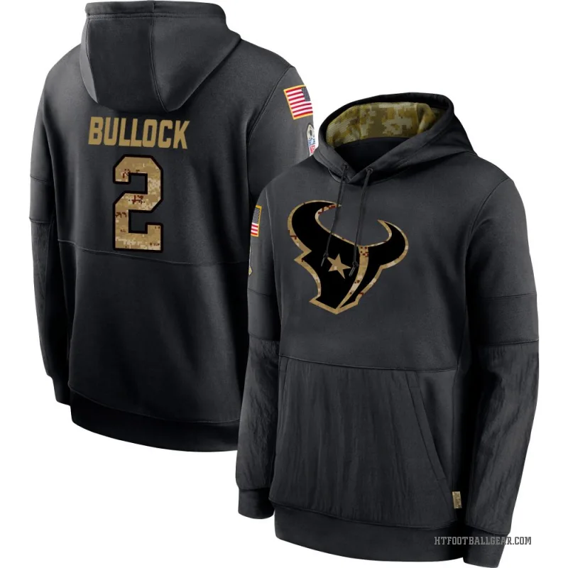 Calen Bullock Youth Black Houston Texans 2020 Salute to Service Sideline Performance Pullover Hoodie