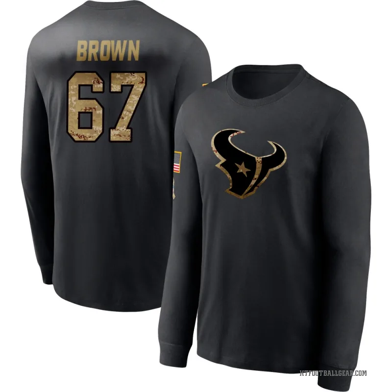 Evan Brown Men's Black Houston Texans 2020 Salute To Service Sideline Performance Long Sleeve T-Shirt