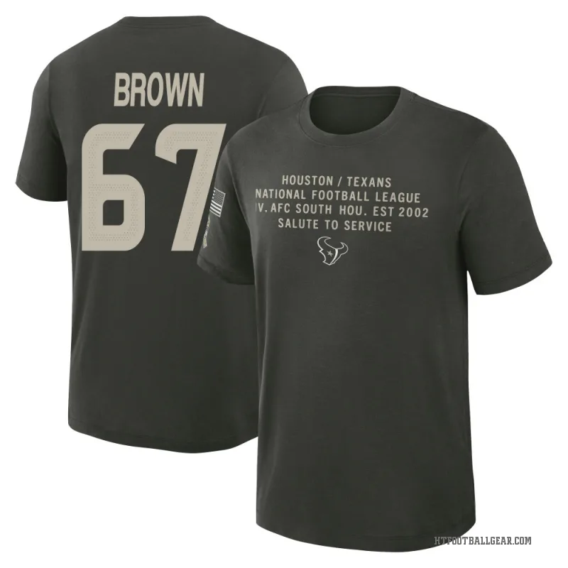 Evan Brown Men's Green Houston Texans Dark/ 2025 Salute to Service Sideline Slub T-Shirt