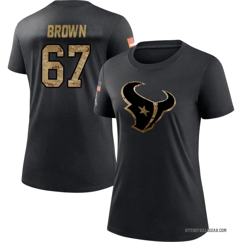 Evan Brown Women's Black Houston Texans 2020 Salute To Service Performance T-Shirt