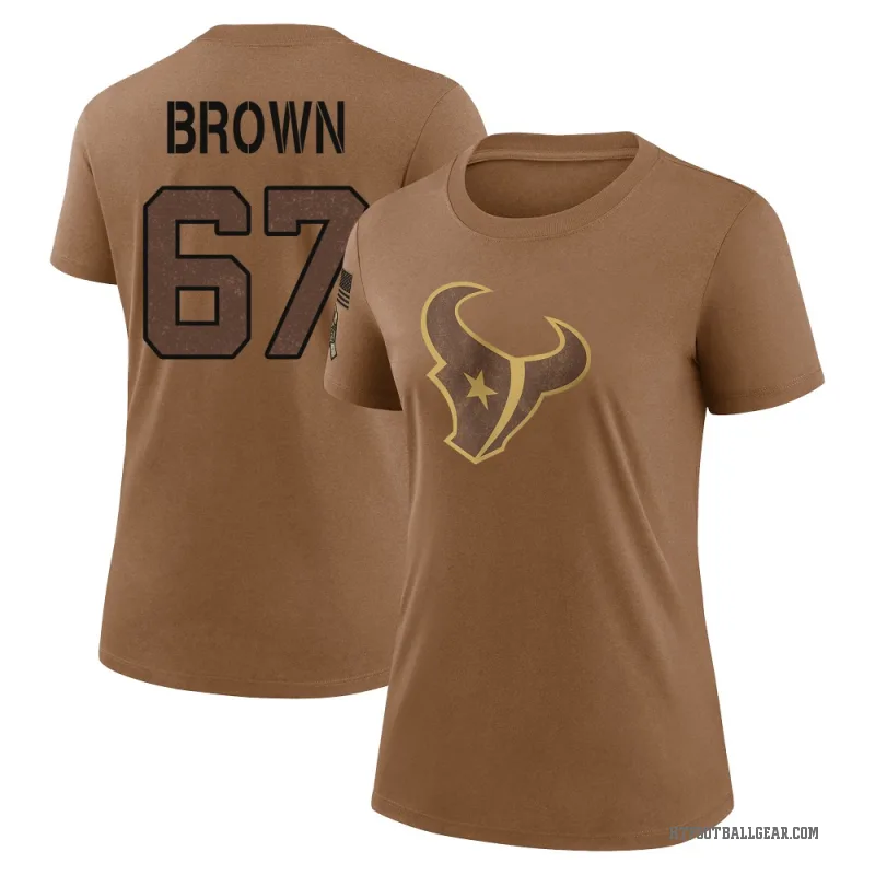 Evan Brown Women's Brown Houston Texans 2023 Salute To Service Performance T-Shirt