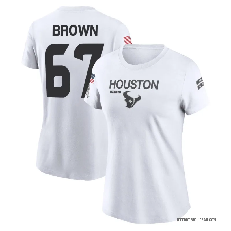 Evan Brown Women's White Houston Texans 2024 Salute to Service Performance T-Shirt
