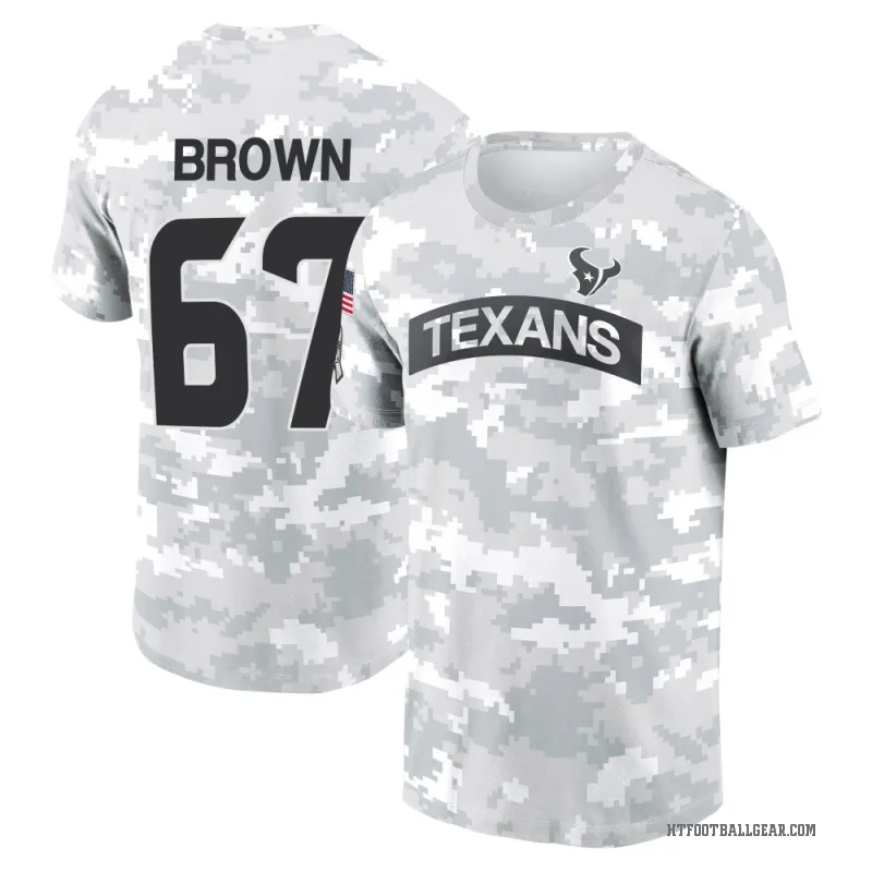 Evan Brown Youth Brown Houston Texans Arctic Camo 2024 Salute to Service Performance T-Shirt
