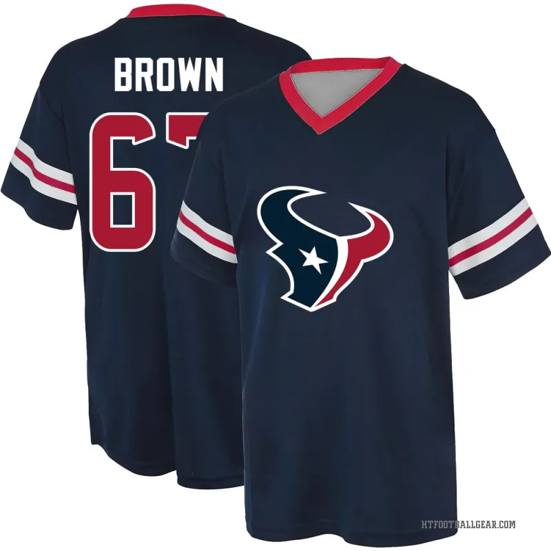 Evan Brown Youth Brown Houston Texans Navy Game Day V-Neck T-Shirt