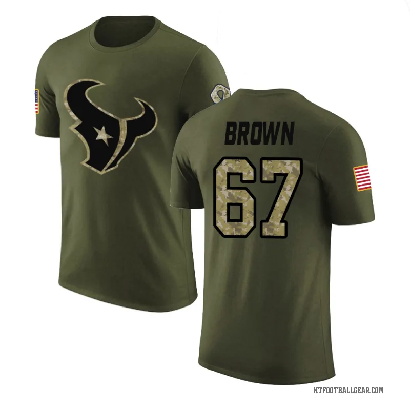 Evan Brown Youth Brown Houston Texans Olive Salute to Service T-Shirt