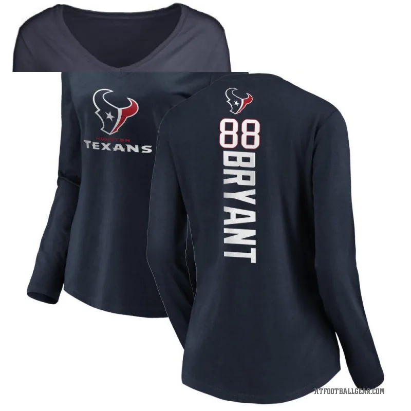 Harrison Bryant Women's Navy Houston Texans Backer Slim Fit Long Sleeve T-Shirt -
