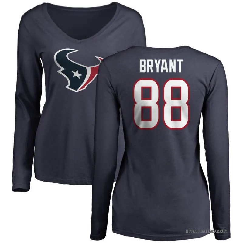 Harrison Bryant Women's Navy Houston Texans Logo Slim Fit Long Sleeve T-Shirt -