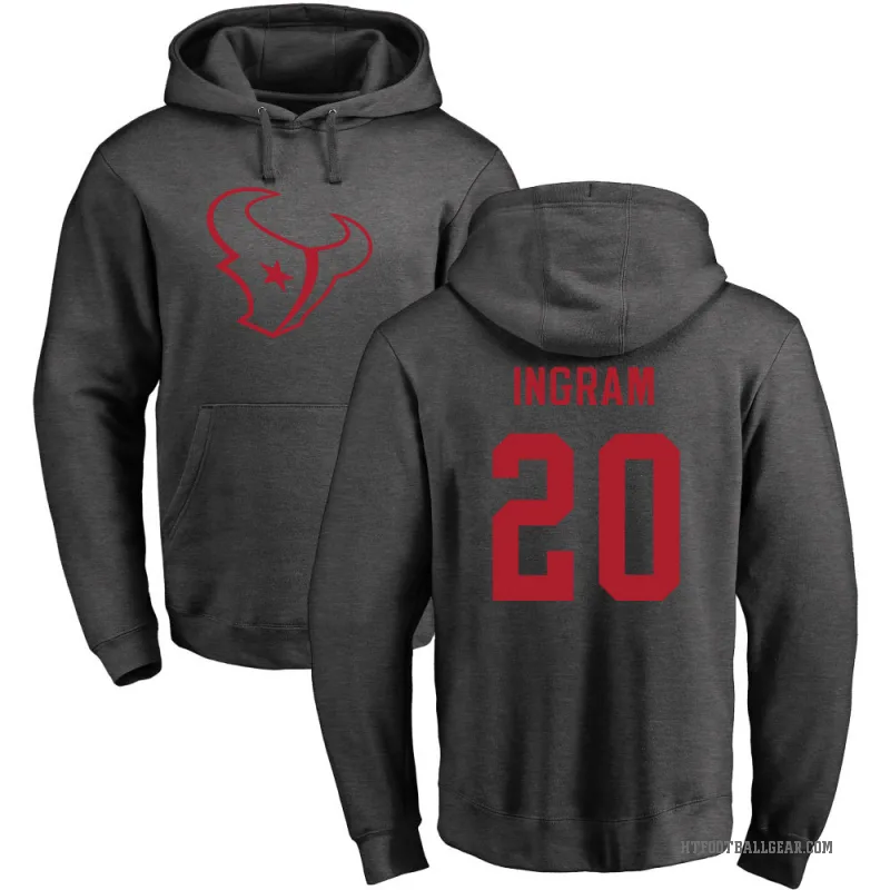 Ja'Marcus Ingram Men's Houston Texans Pro Line by Branded Ash One Color Pullover Hoodie