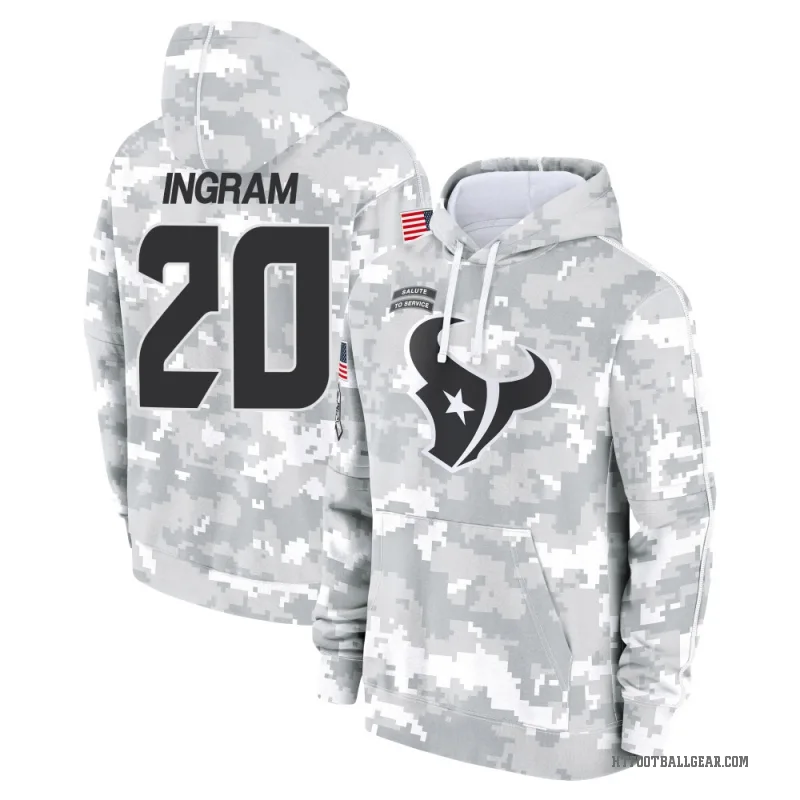 Ja'Marcus Ingram Youth Camo Houston Texans Arctic 2024 Salute to Service Club Fleece Pullover Hoodie