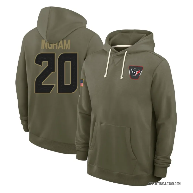 Ja'Marcus Ingram Youth Olive Houston Texans 2025 Salute to Service Hoodie