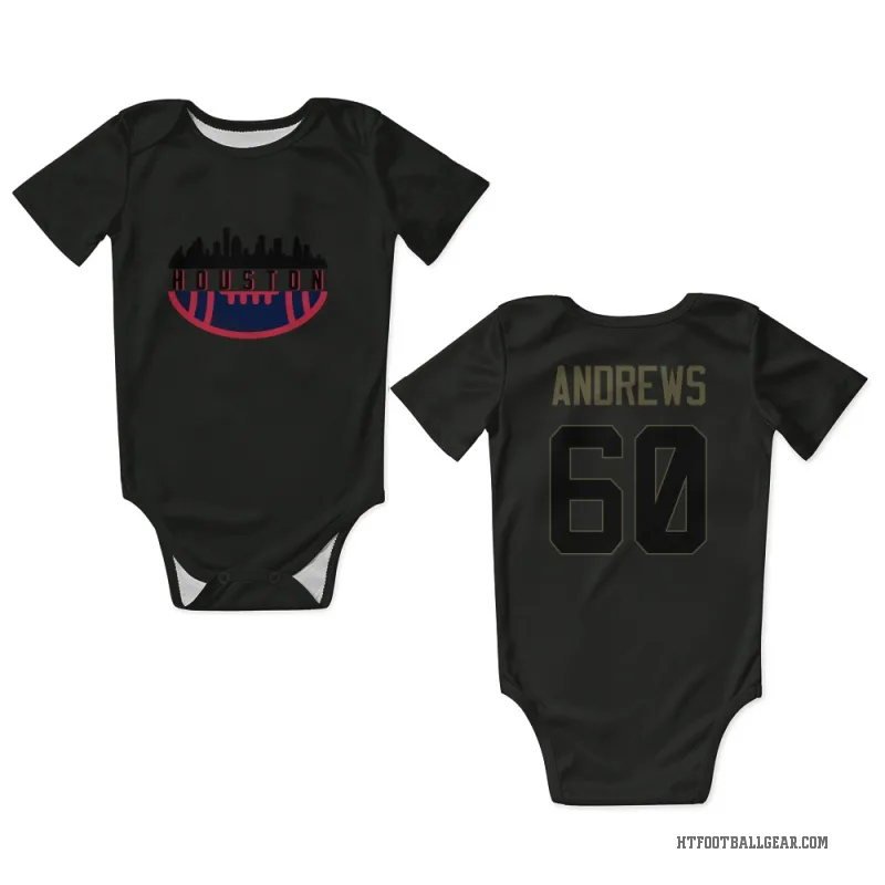 Jake Andrews  Black Houston Texans  Service Newborn & Infant Bodysuit