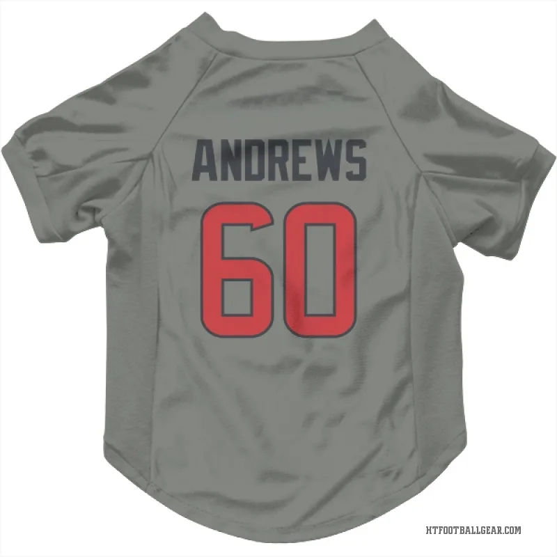 Jake Andrews  Gray Houston Texans  Cat & Dog Pet Jersey