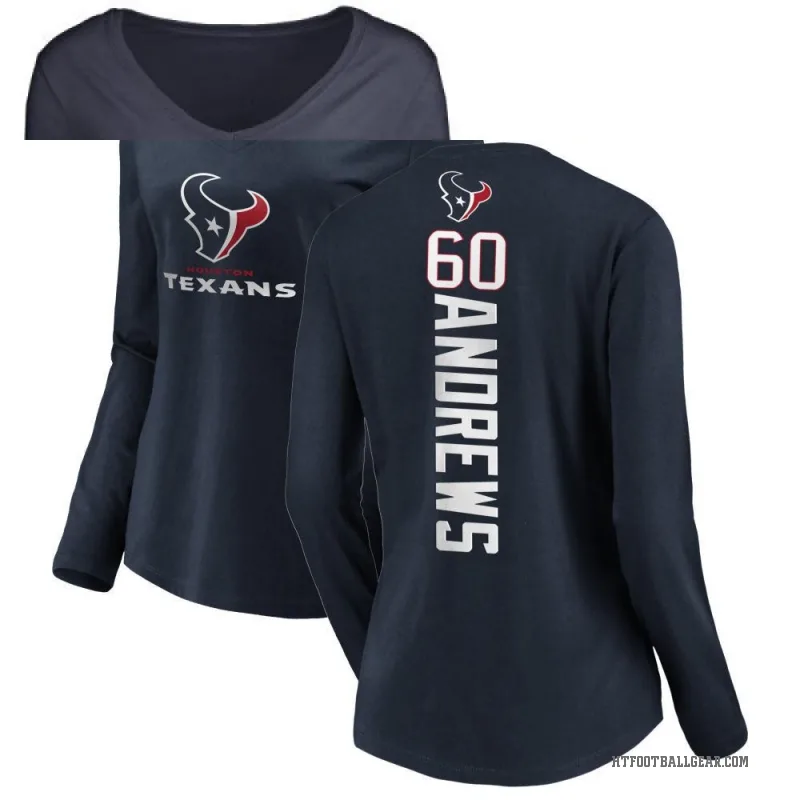 Jake Andrews Women's Navy Houston Texans Backer Slim Fit Long Sleeve T-Shirt -