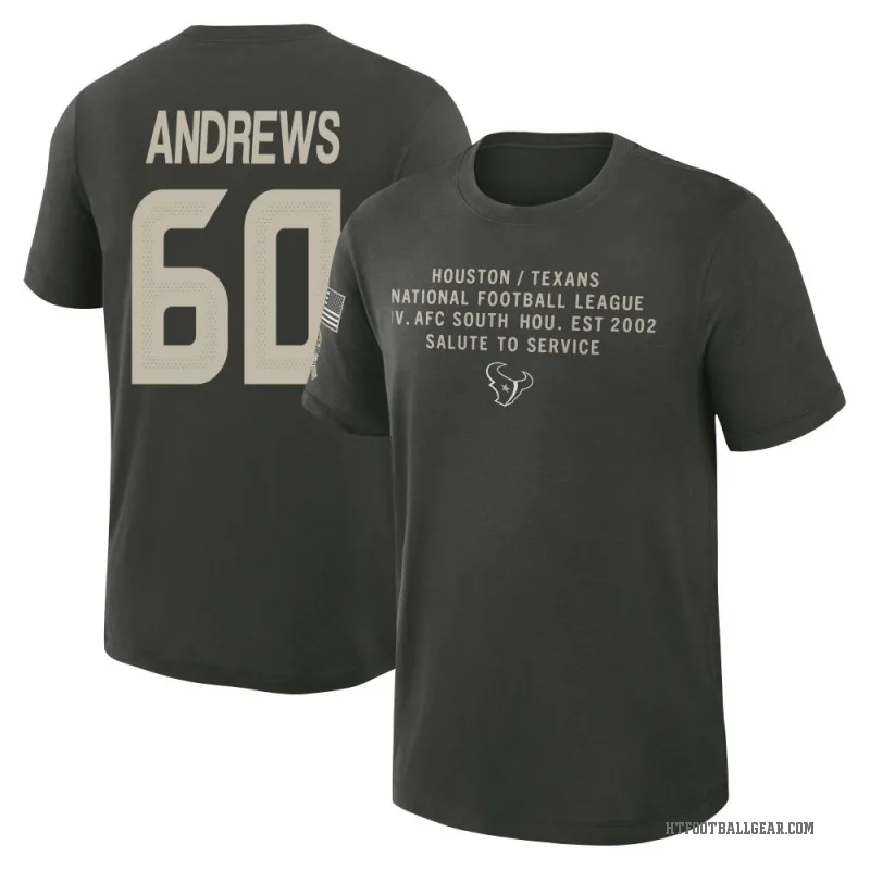 Jake Andrews Youth Green Houston Texans Dark/ 2025 Salute to Service Sideline Slub T-Shirt