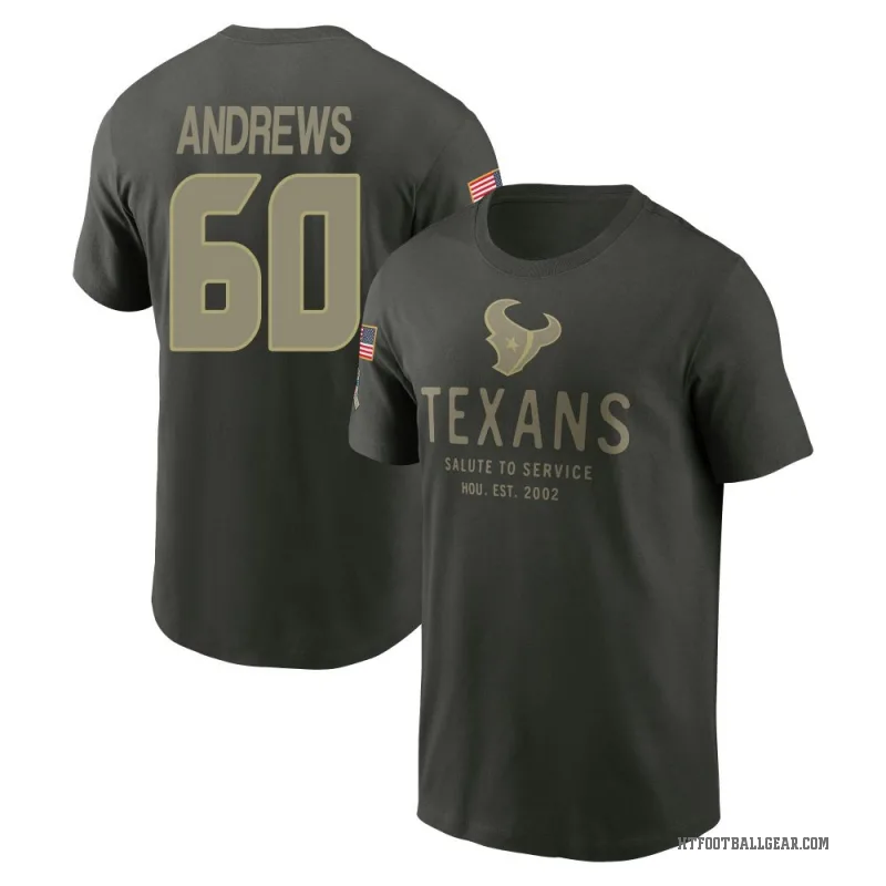 Jake Andrews Youth Green Houston Texans Forest/ 2025 Salute to Service Sideline Primary Edge T-Shirt