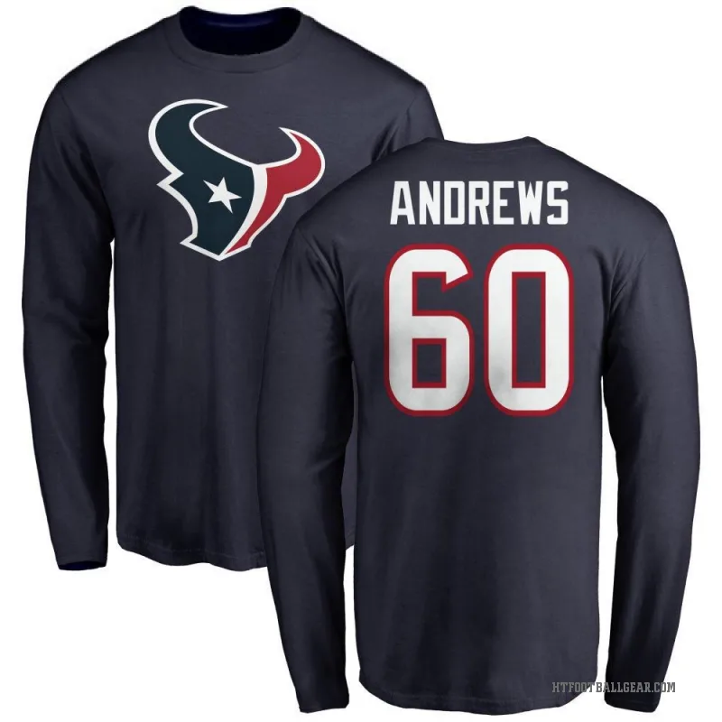 Jake Andrews Youth Navy Houston Texans Logo Long Sleeve T-Shirt -