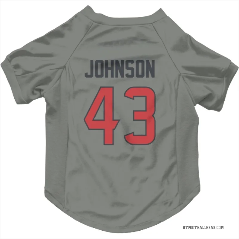Jakob Johnson  Gray Houston Texans  Cat & Dog Pet Jersey