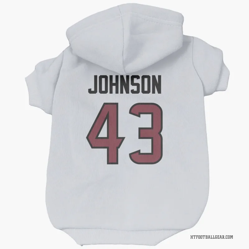 Jakob Johnson  White Houston Texans  Cat & Dog Pet Hoodie