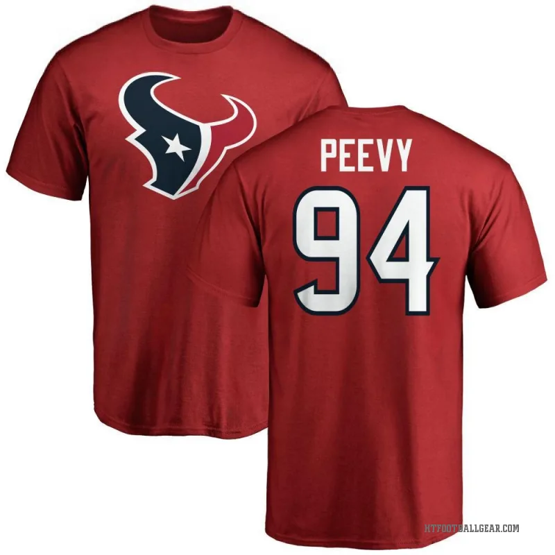 Jayden Peevy Men's Red Houston Texans Logo T-Shirt -