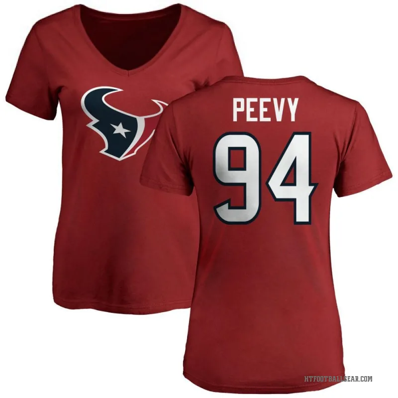 Jayden Peevy Women's Red Houston Texans Logo Slim Fit T-Shirt -