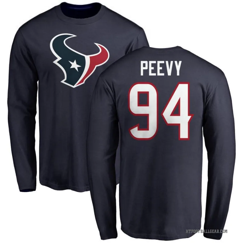 Jayden Peevy Youth Navy Houston Texans Logo Long Sleeve T-Shirt -