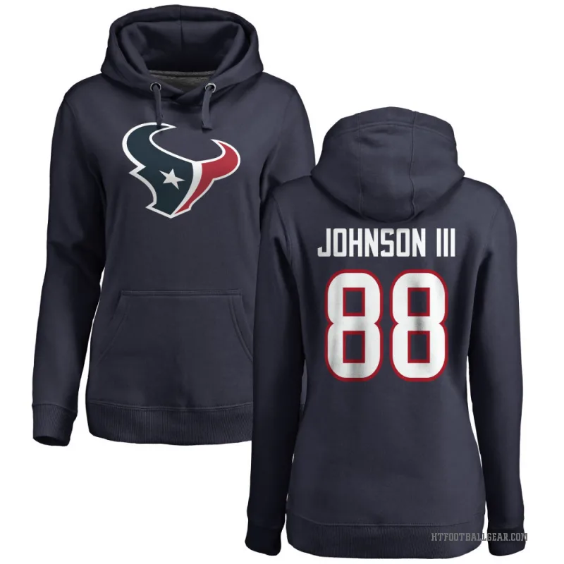 Johnny Johnson III Women's Navy Houston Texans Pro Line Logo Pullover Hoodie