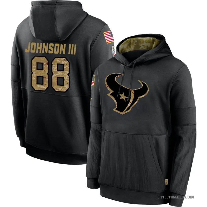 Johnny Johnson III Youth Black Houston Texans 2020 Salute to Service Sideline Performance Pullover Hoodie