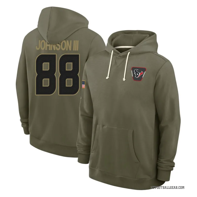 Johnny Johnson III Youth Olive Houston Texans 2025 Salute to Service Hoodie