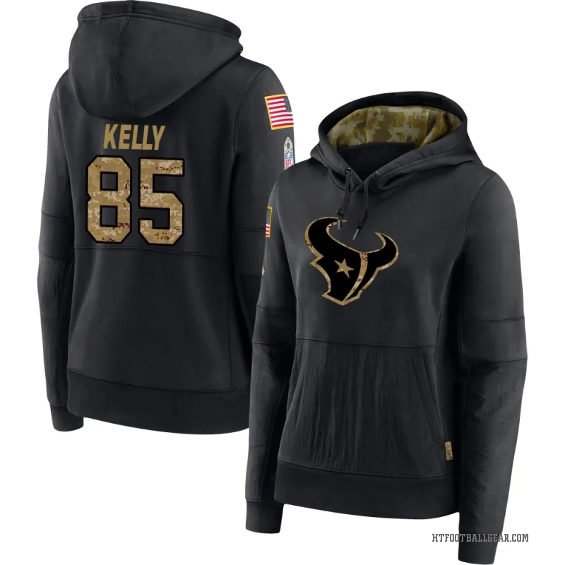 Josh Kelly Women's Black Houston Texans 2020 Salute to Service Sideline Performance Pullover Hoodie