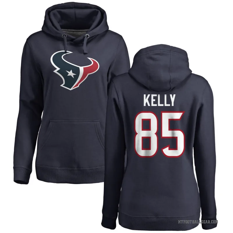 Josh Kelly Women's Navy Houston Texans Pro Line Logo Pullover Hoodie