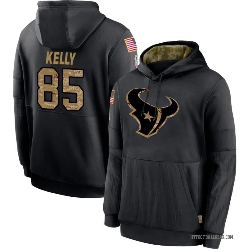 Josh Kelly Youth Black Houston Texans 2020 Salute to Service Sideline Performance Pullover Hoodie