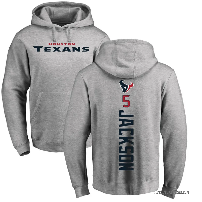 Kearis Jackson Men's Houston Texans Pro Line Ash Backer Pullover Hoodie