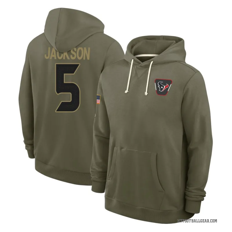 Kearis Jackson Men's Olive Houston Texans 2025 Salute to Service Hoodie