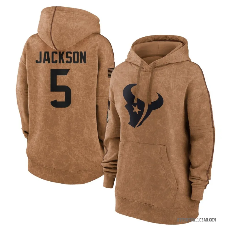Kearis Jackson Women's Brown Houston Texans 2023 Salute To Service Pullover Hoodie