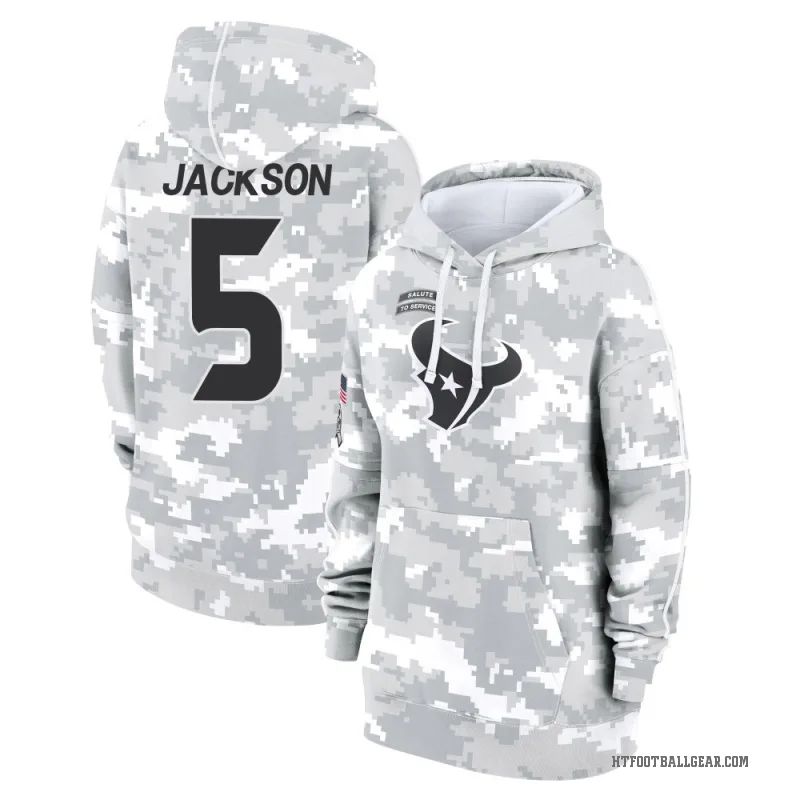 Kearis Jackson Women's Camo Houston Texans Arctic 2024 Salute to Service Club Fleece Pullover Hoodie