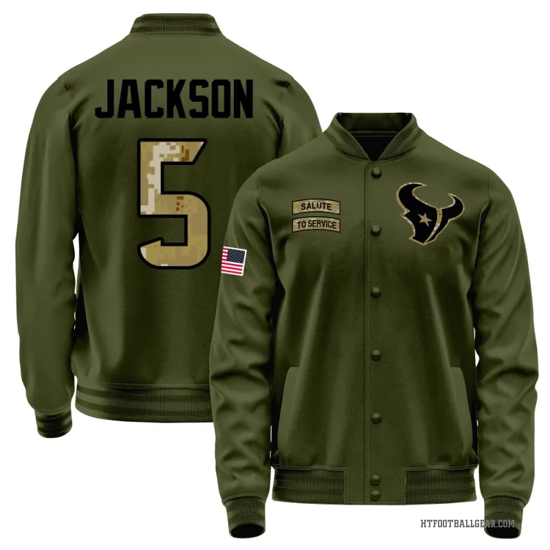 Kearis Jackson Youth Olive Houston Texans Salute to Service Sideline Performance Jacket