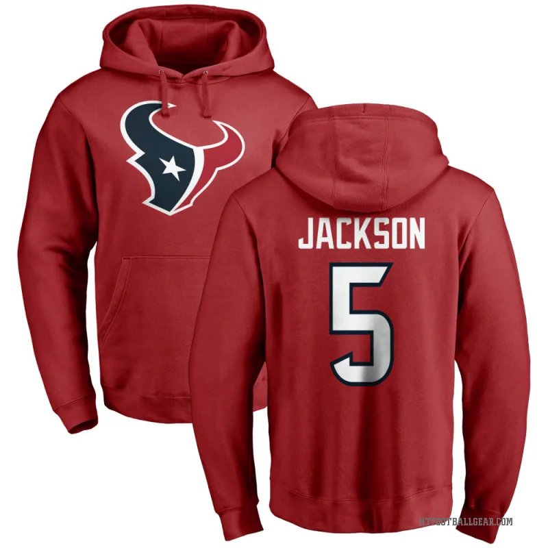 Kearis Jackson Youth Red Houston Texans Pro Line Logo Pullover Hoodie
