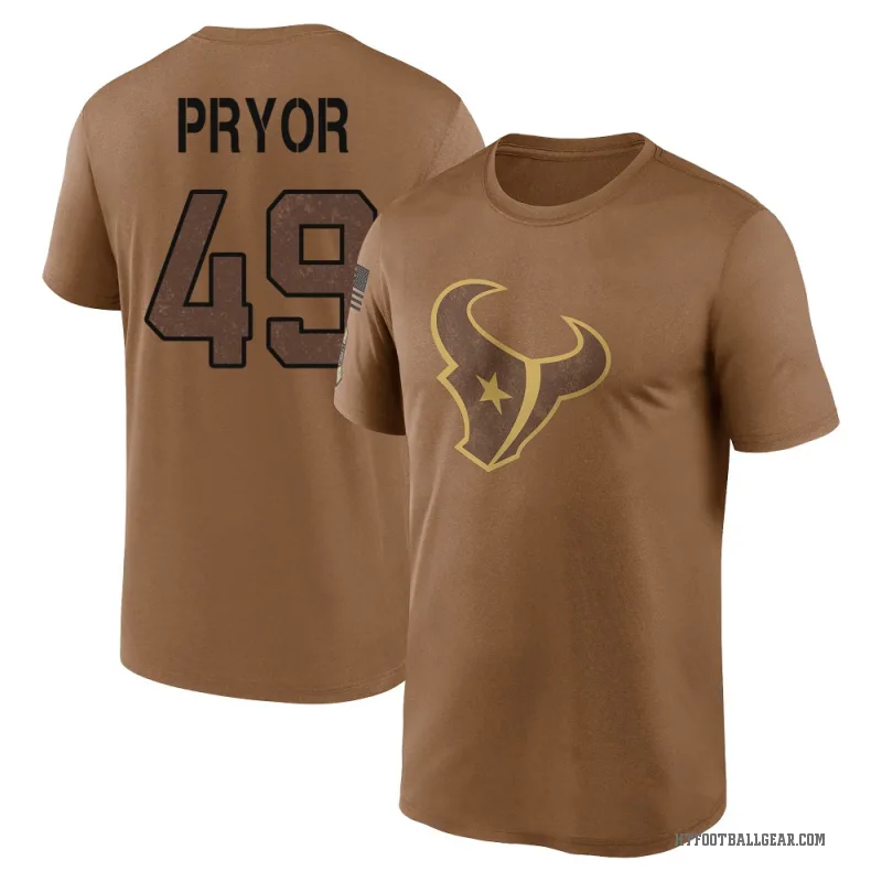 Layne Pryor Men's Brown Houston Texans 2023 Salute To Service Performance T-Shirt