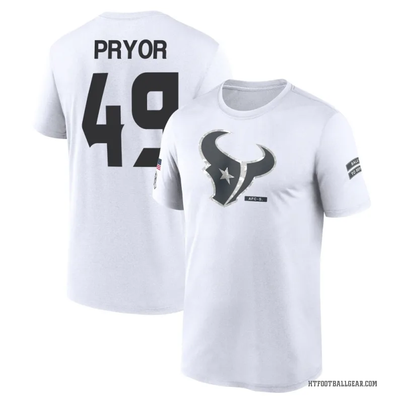 Layne Pryor Men's White Houston Texans 2024 Salute to Service Performance T-Shirt