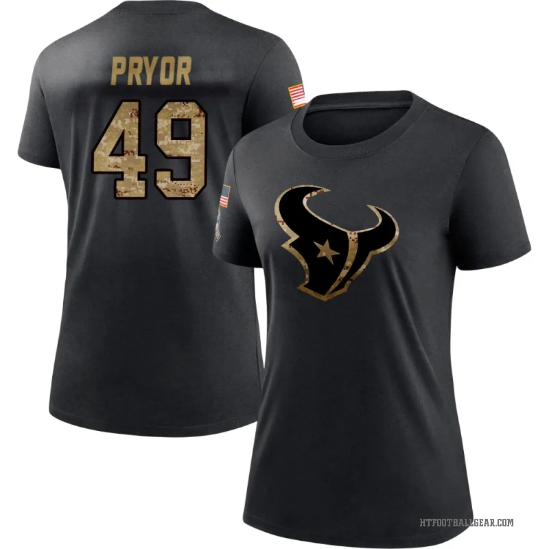 Layne Pryor Women's Black Houston Texans 2020 Salute To Service Performance T-Shirt