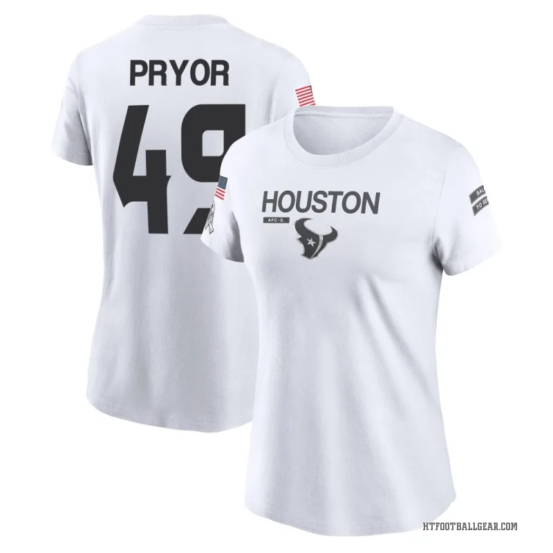 Layne Pryor Women's White Houston Texans 2024 Salute to Service Performance T-Shirt