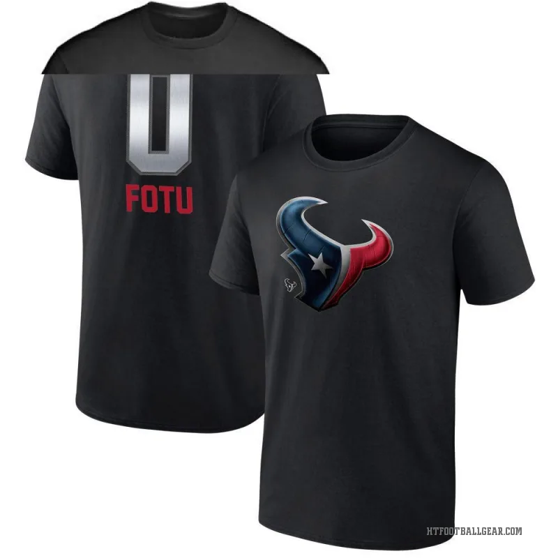 Leki Fotu Men's Black Houston Texans Midnight Mascot T-Shirt -